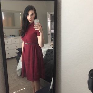 Red shirt dress